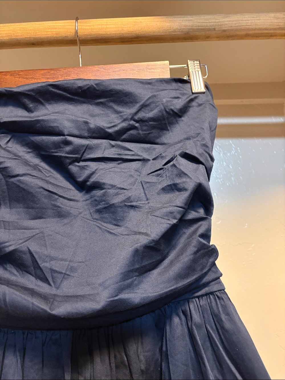 Strapless Navy Bubble Hem Party Dress - Picture 3 of 8